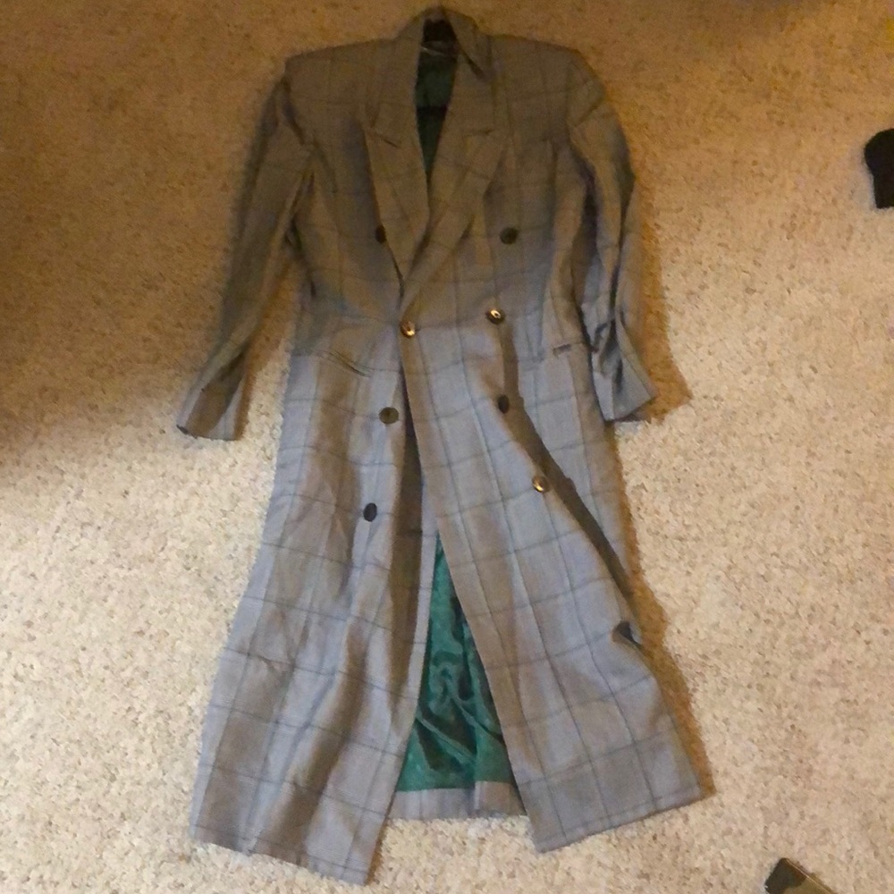 gray trench coat